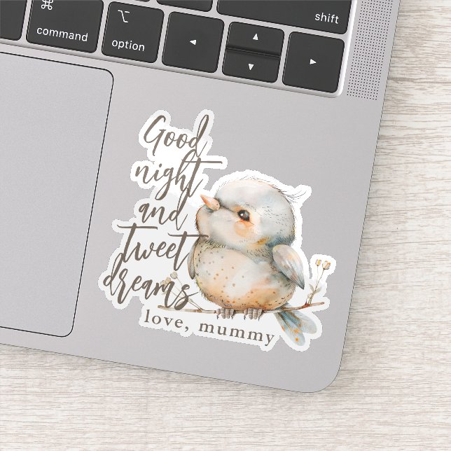 Sticker Joli Punise Floral Oiseau Aquarelle Boho (Détail)