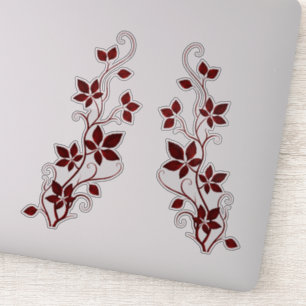 Sticker Joli Red Virginia Creeper Vines et Feuilles