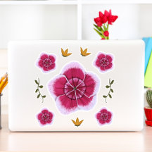 Joli rose Frappé À La Main Floral Botanical