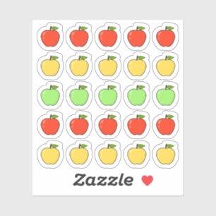 Sticker Joli Rouge Jaune Vert Pommes Icon Mini Planner