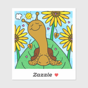 Sticker Joli Snail Automne Tournesol Jardin Vinyl