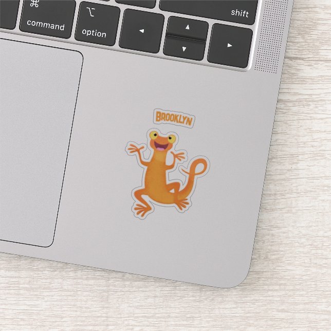 Sticker Joli triton orangé joyeux (Détail)