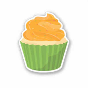 Sticker Joli Vert Parfums Décoré Cupcake