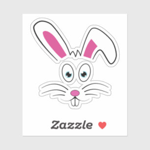 Sticker Joli visage lapin de Pâques