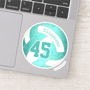 Sticker joli volley-ball féminin turquoise turquoise