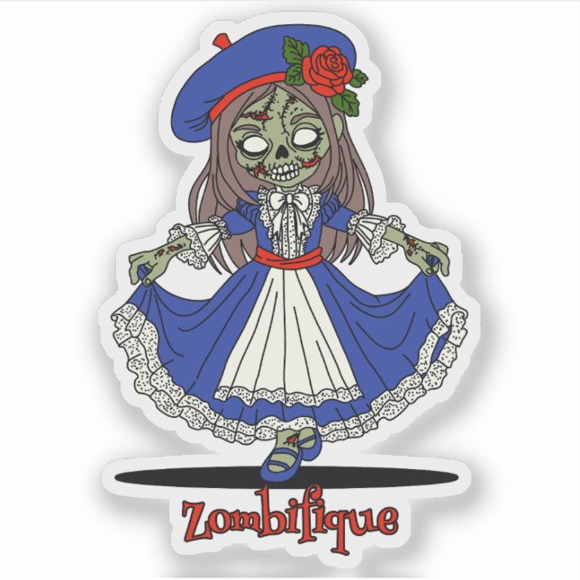 Sticker Joli Zombie français (Devant)