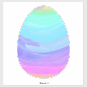 Sticker Jolie aquarelle arc-en-ciel Oeuf de Pâques