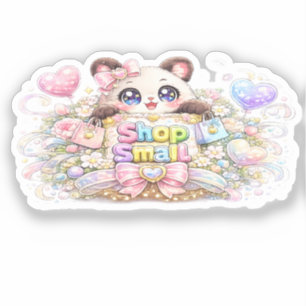 Sticker Jolie boutique Kawaii Petite entreprise Chat Paste