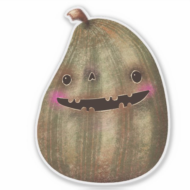 Sticker Jolie décoration Halloween Citrouille Éffrayant (Devant)