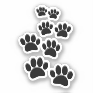 Sticker Jolie empreinte de patte de animal de dessin animé