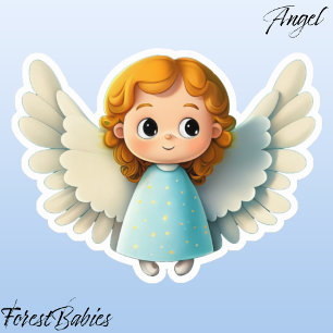 Sticker Jolie fille Angel adorable dessin de dessin graphi