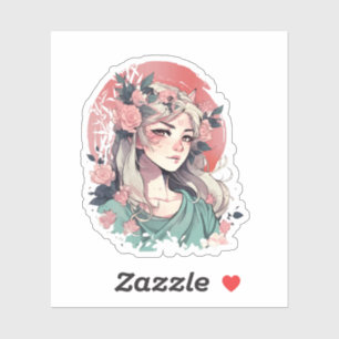 Sticker Jolie Fille d'Anime