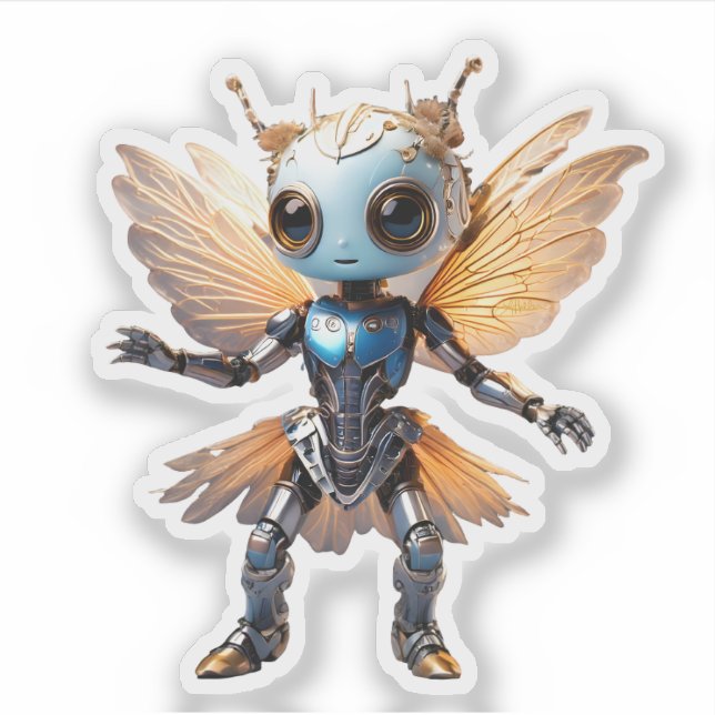 Sticker Jolie fille fourmi danse robot pixie (Devant)