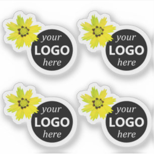 Sticker Jolie Fleurs Jaunes mignonnes avec logo Image