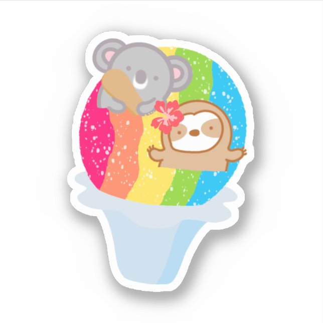 Sticker Jolie glace Hawaiian Rainbow Shave (Devant)