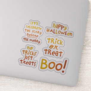 Sticker Jolie Halloween phrases orange