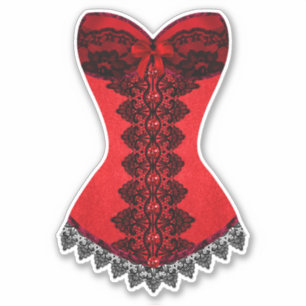 Sticker Jolie lingerie rouge et noire