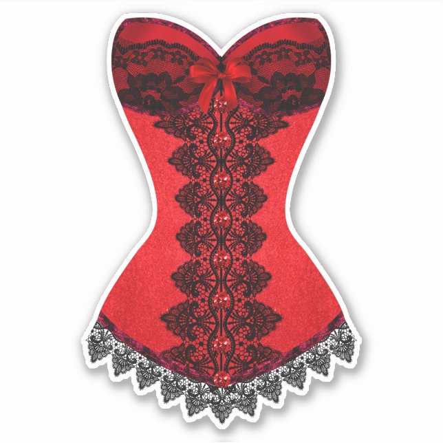 Sticker Jolie lingerie rouge et noire (Devant)