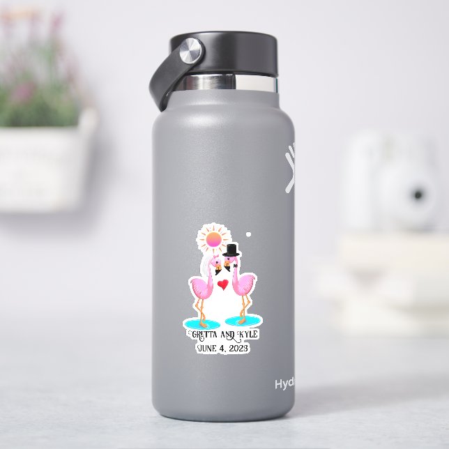 Sticker Jolie mariée flamingo et mariée (HydroFlask)