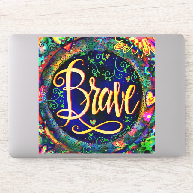 Sticker Jolie Marine Florale Brave Inspirivity (Ordinateur)