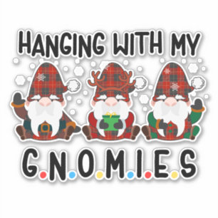 Sticker Jolie pendaison avec mes gnomes noël