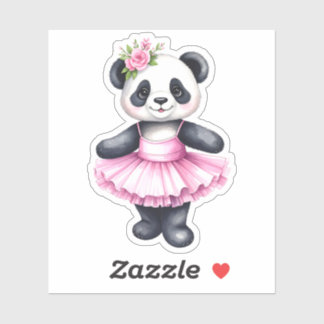 Sticker Jolie petite ballerine panda danse ballet