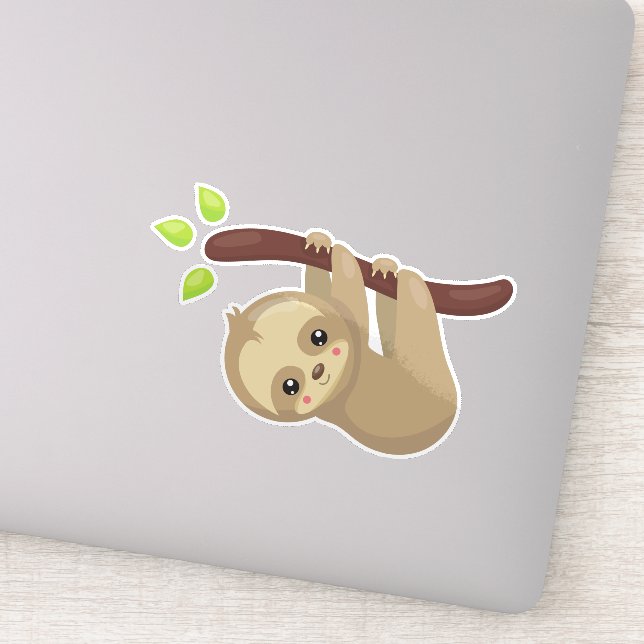 Sticker Jolie Sloth, Petite Sloth, Fente Bébé, Fente Lazy (Détail)