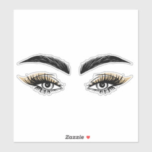 Sticker Jolie Yeux Beauté Salon Maquillage Eyelashes Lashe