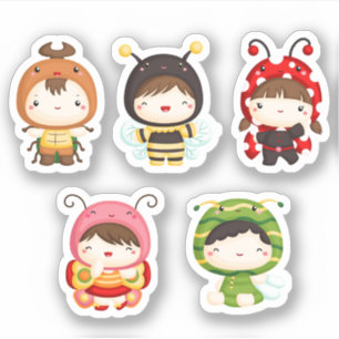 Sticker Jolies coléoptères et petits boeufs