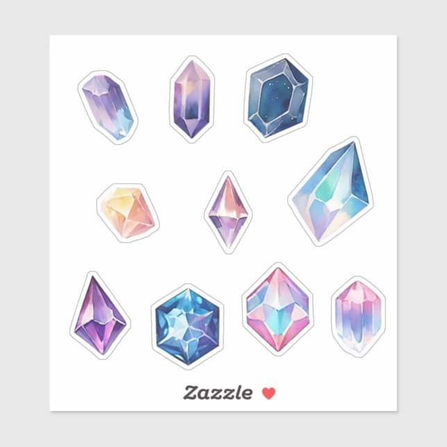 Sticker Jolies cristaux (Feuille)