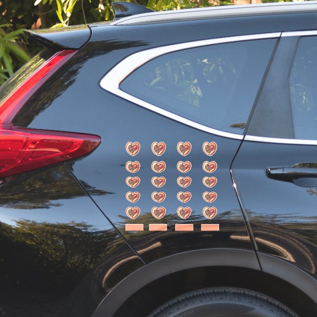 Sticker Jolis cœurs steampunk à l'aquarelle fantaisiste (Coté voiture)
