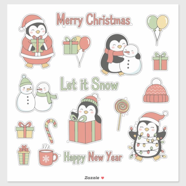 Sticker Jolly & Bright! Classic Christmas Character Sticke (Feuille)