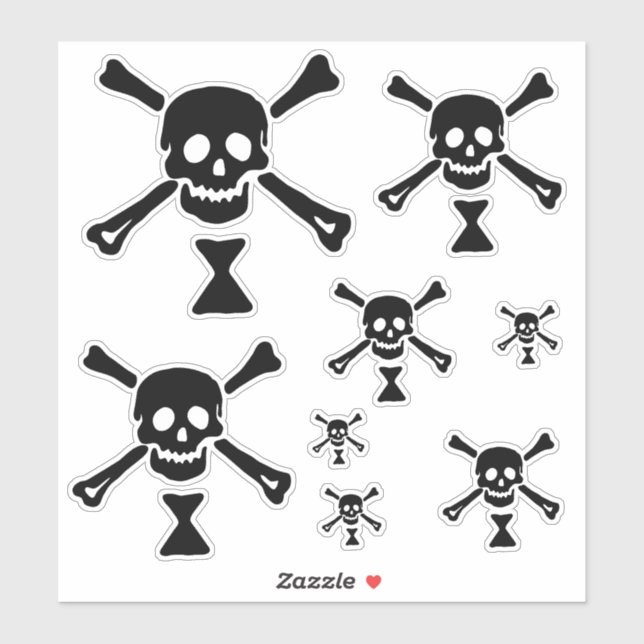 Sticker Jolly roger Drapeau Emanuel Wynne Pirate (Feuille)