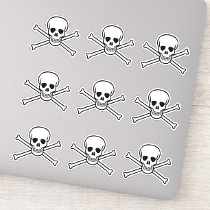 Sticker Jolly roger poison crâne et os pirate