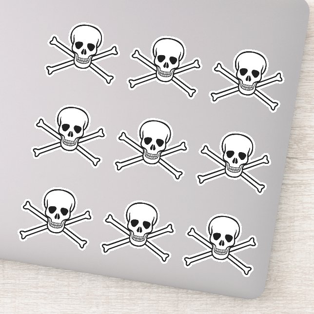Sticker Jolly roger poison crâne et os pirate (Détail)