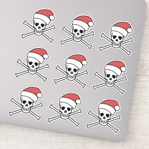 Sticker Jolly roger poison crâne et os pirate père Noël