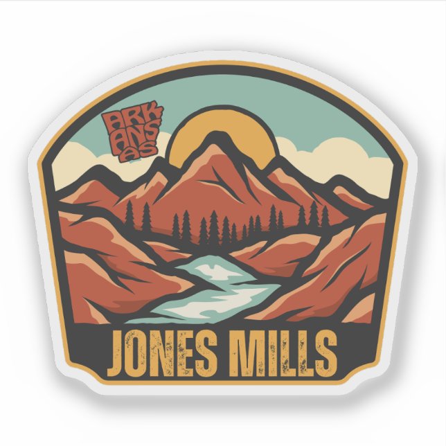 Sticker Jones Mills, Arkansas  (Devant)