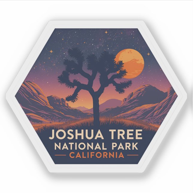 Sticker Joshua Tree National Park Californie Vintage (Devant)
