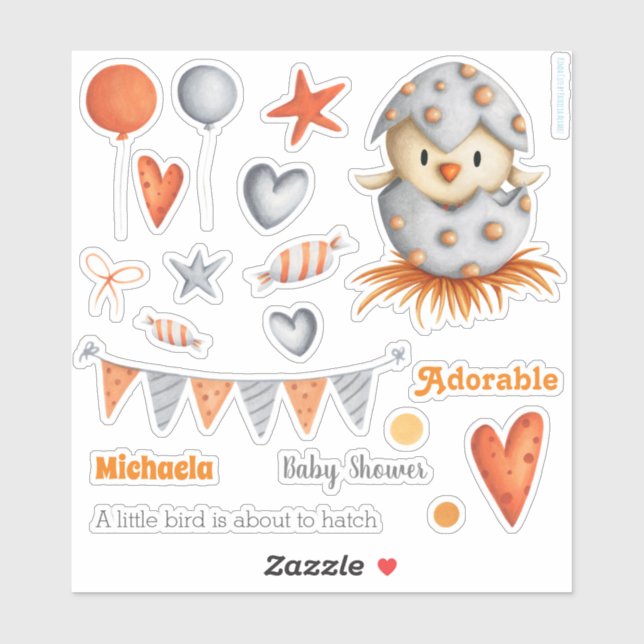 Sticker Jote Bird Hatching Baby Scrapbook (Feuille)