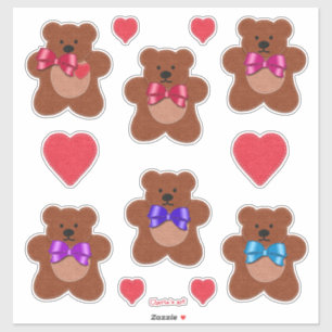 Sticker Jote Little Felt Look Valentine Nounours