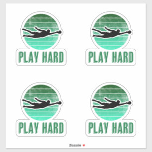 Sticker Jouer au football dur (soccer) Conception du gardi