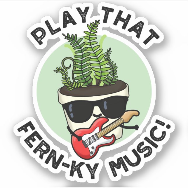 Sticker Jouer Ce Puzzle Plante Drôle De Musique Fern (Devant)