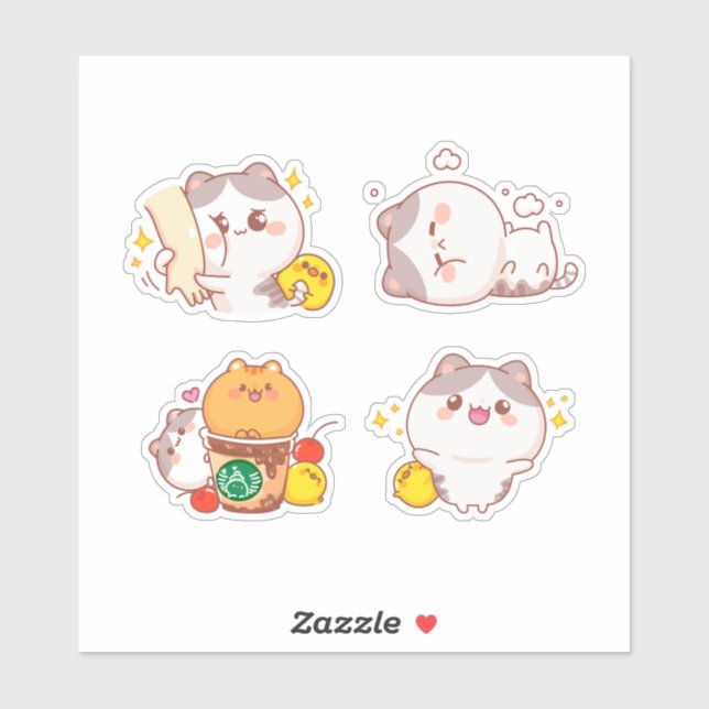 Sticker Jouer Kitty Freebie Set (Feuille)