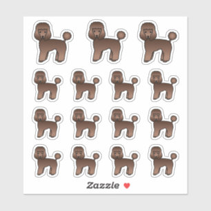 Sticker Jouet Brown Poodle mignon Chiens de dessin