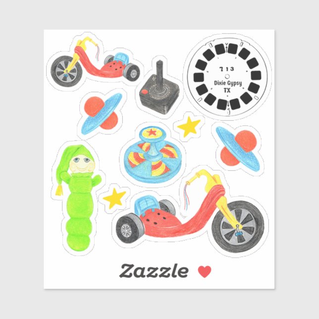 Sticker Jouets des années 80 (Feuille)