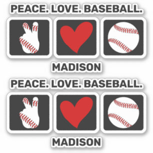 Sticker Joueur de baseball de nom personnalisé