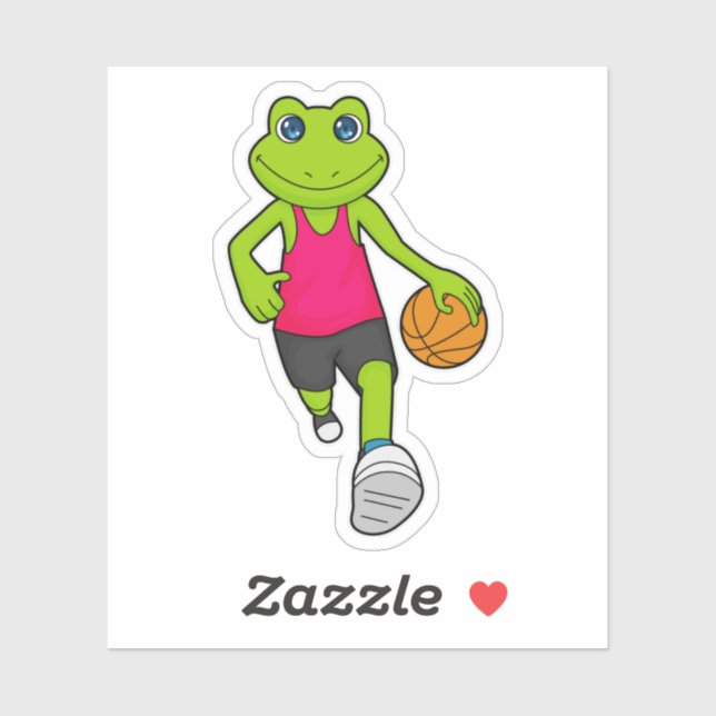 Sticker Joueur de basket-ball de grenouille (Feuille)
