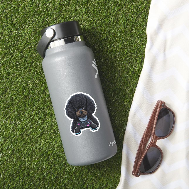 Sticker Joueur de caniche avec joystick  (HydroFlask Insitu)