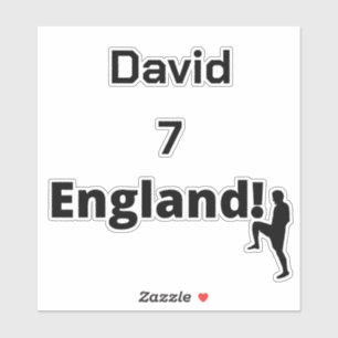 Sticker Joueur de football anglais personnalisable
