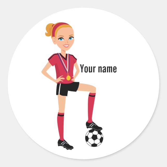 Sticker Joueur de football féminin (Devant)